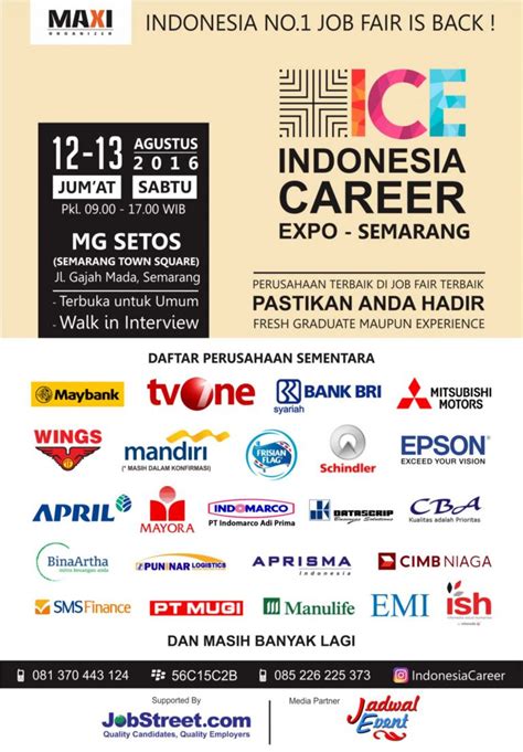 Indonesia Career Expo Semarang Agustus 2016 Job Market Fair