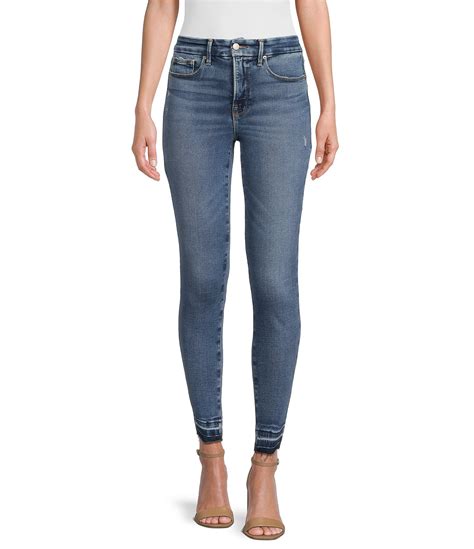 Good American Good Waist Crop Released Hem Jeans Dillards