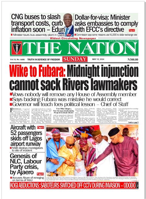 Newspaper Headlines Tinubu Directs Cbn To Suspend Implementation Of