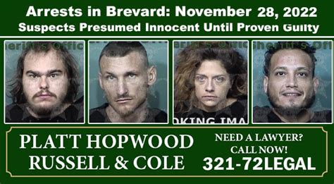 Arrests In Brevard County November 28 2022 Suspects Presumed Innocent Until Proven Guilty