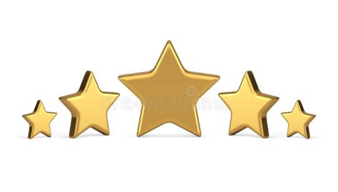 Five Golden Stars Different Shape Premium Quality Rating Evaluation