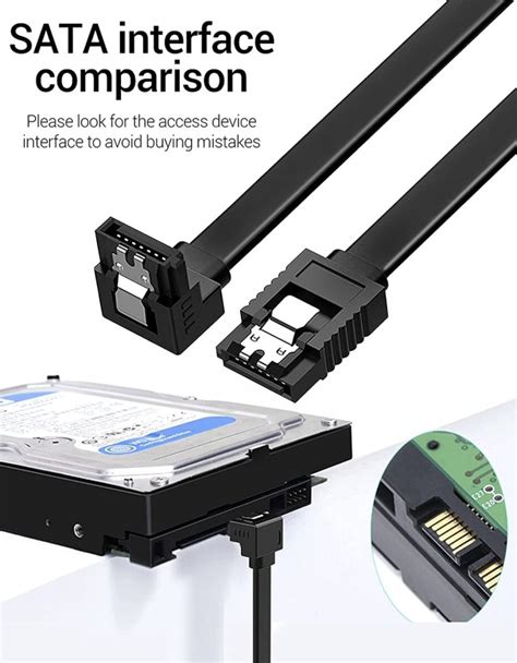 Storite 5 Pack SATA 3 90 Degree Right Angle To Straight 6 0 Gbps Data