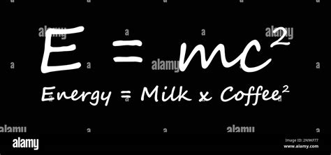 E = mc2 Energy Milk Coffee Stock Vector Image & Art - Alamy