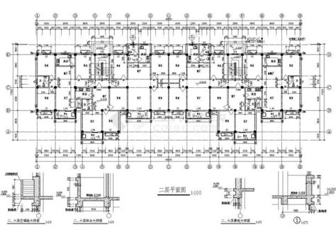 6层2单元每单元3户住宅楼cad设计图住宅区土木在线