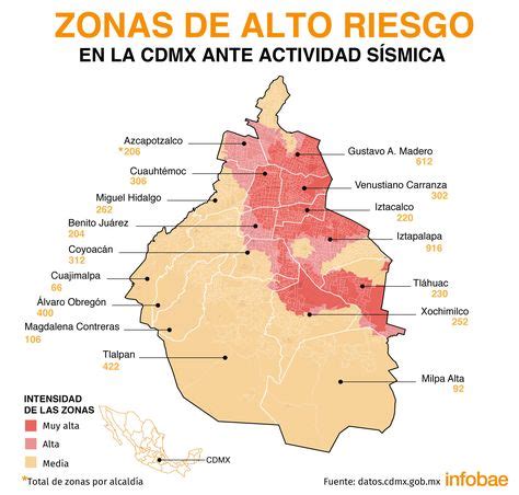 Mapa de riesgo CDMX los lugares más peligrosos en caso de sismo