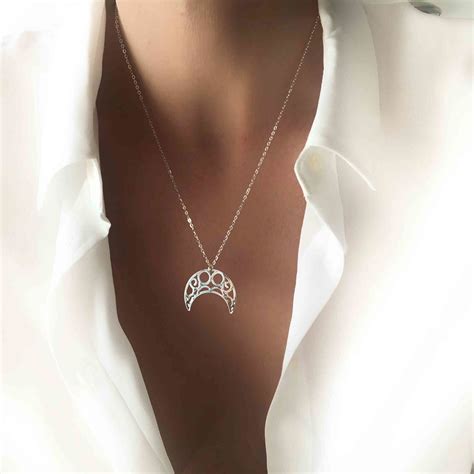 Collier Tendance Croissant De Lune Dor Bijoux Fantaisie