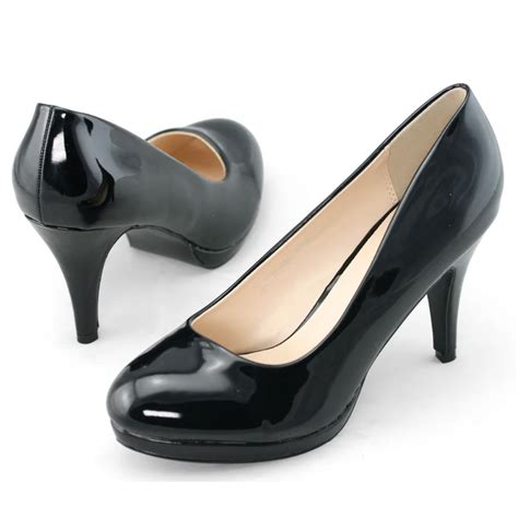 HOT pumps SHOEZY brand black patent leather pump shoes woman office ladies work dress women high ...