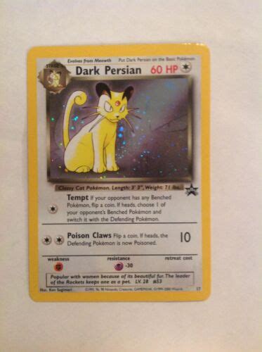 Dark Persian Wizards Black Star Promos 17 Holo Promo FOR 2