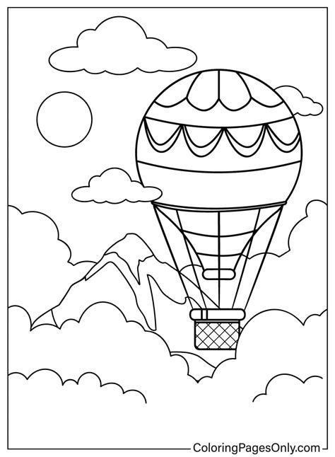 31 coloriages de montgolfières ColoringPagesOnly