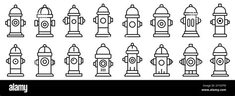 Fire Hydrant Icon Set Of Fire Hydrant Icons Isolated On White