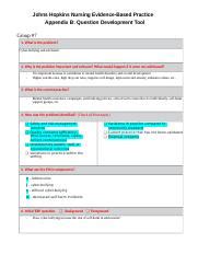 Appendix B Question Development Tool Docx Johns Hopkins Nursing