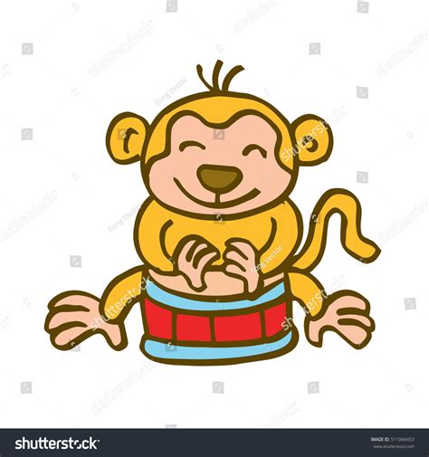 Monkey Playing Drum Cartoon Vector Stock Vector Royalty Free 511066453