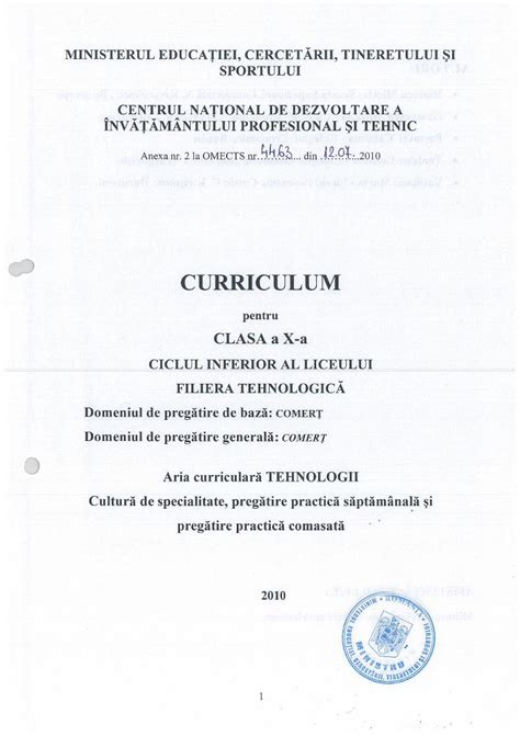 PDF Curriculum Tehnic Comert Clasa 10 DOKUMEN TIPS