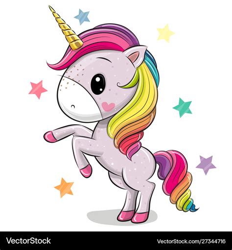 Cartoon Unicorn Isolated On A White Background Vector Image