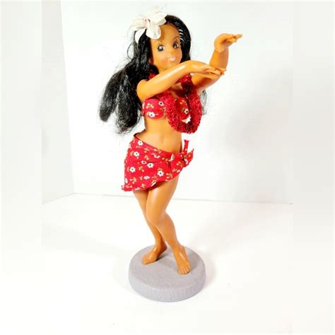 No Brand Art Vintage Hawaiian Hula Girl Doll 2 Figurine Lei Hawaii Luau Dancer Poshmark