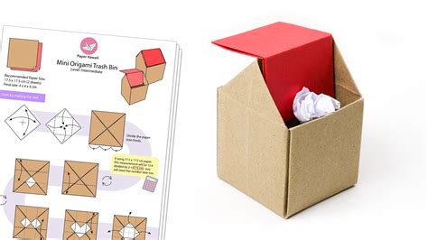 Mini Origami Trash Bin Diagram Origami Diagrams Origami Models Book