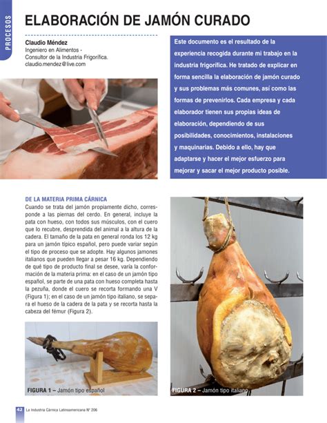 Elaboracion De Jamon Curado