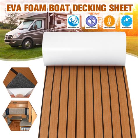 Self Adhesive Marine Boat 2400x600x6mm Yacht Flooring Faux Imitation