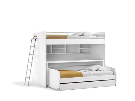 Twin Over Twin Xl Bunk Bed With Sofa Desk And Trundle Bel Mondo