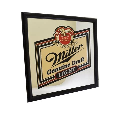 Miller Genuine Draft Light Beer Mirror Sign Cold Filtered Etsy