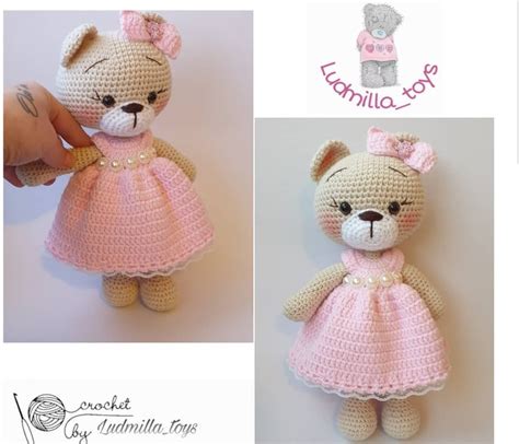 Amigurumi Pembe Elbiseli Pofuduk Ayıcık Yapımı