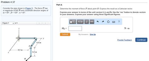 Solved Consider The Pipe Shown In Figure 1 The Force F Chegg