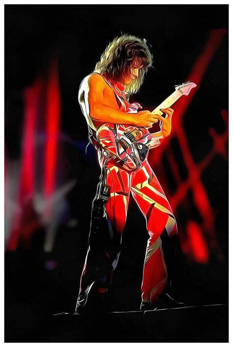 Eddie Van Halen Art Real Cotton Canvas Print Frame Ready For Dorm