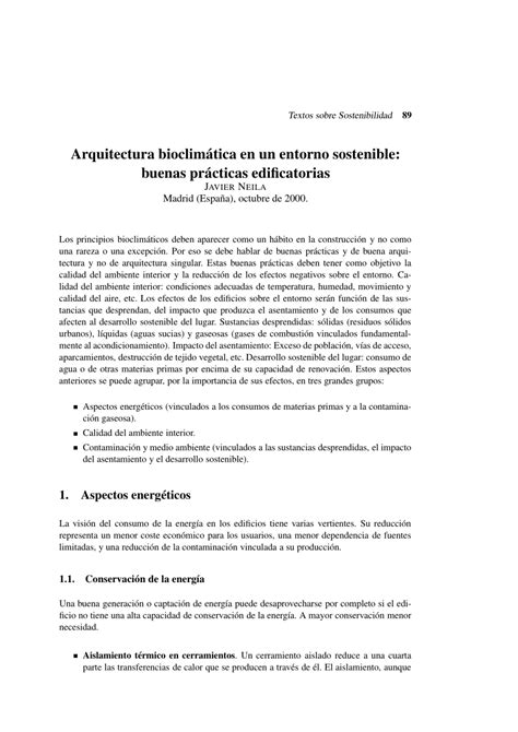 Pdf Arquitectura Bioclimática En Un Entorno Sostenible Buenas Prácticas Edificatorias