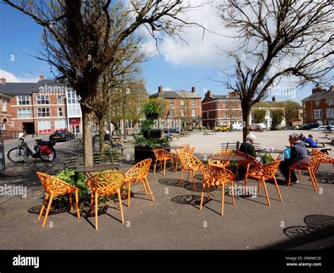 Town Square Crediton Devon Stock Photo Alamy