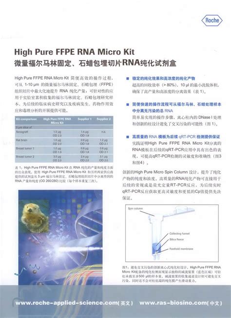 High Pure FFPE RNA Micro Kit微量福尔马林固定石蜡包埋切片RNA纯化试剂盒 产品推荐 厦门鹭隆生物科技发展