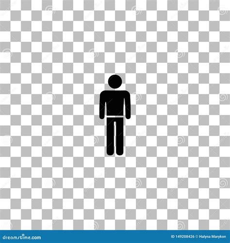 Man Standing Silhouette Icon Flat Stock Vector Illustration Of