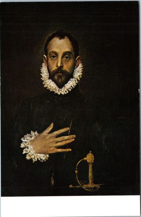 Postcard Art El Greco The Nobleman With His Hand On His Chest