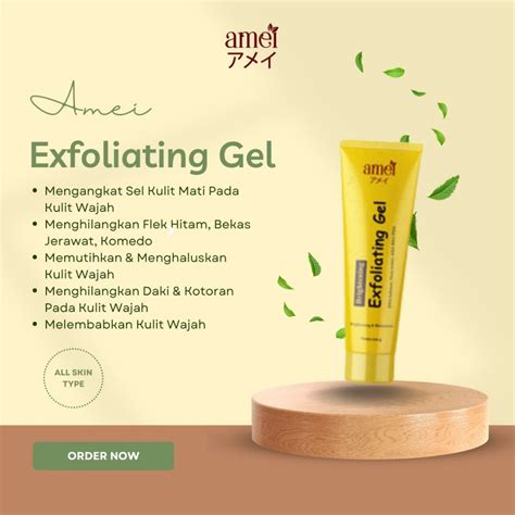 Jual Skincare Exfoliating Gel Pria Wanita Amei Brightening