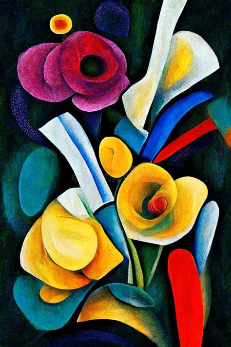 Floral Bouquet Abstraction. in the Modern Version of the Style of ...