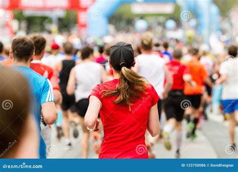 Running Crowd at the Marathon Editorial Photo - Image of competition ...