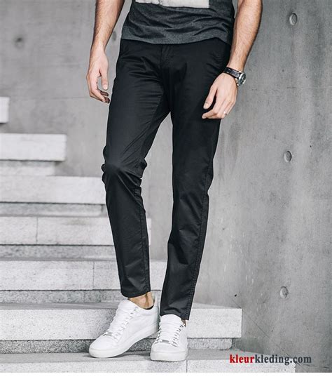 Rechtdoor Zomer Casual Broek Heren Grijs Slim Fit Koel Mannelijk Online