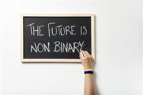 Hand Writing The Future Is Non Binary Concept Of Respect For Gender