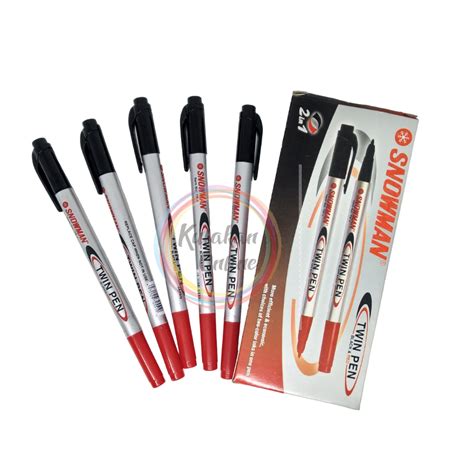 Jual Spidol Snowman Twin Pen Spidol 2 In 1 Hitam Merah 1 Pak