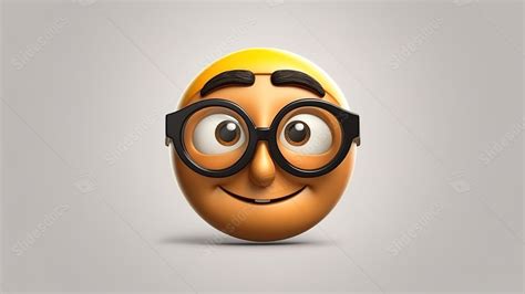 Nerd Emoji In 3d A Creative Perspective Powerpoint Background For Free ...