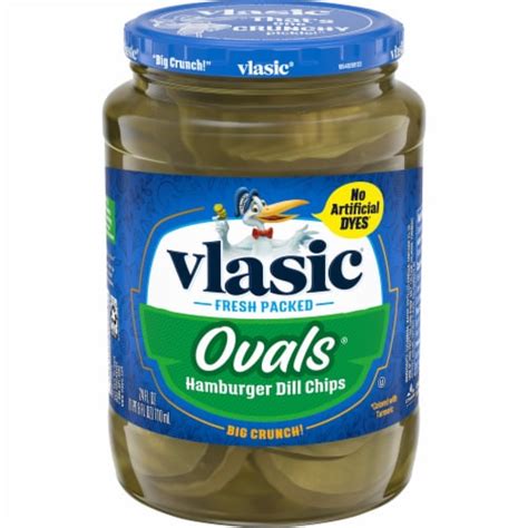 Vlasic® Ovals® Hamburger Dill Pickle Chips 24 Fl Oz Smiths Food And Drug