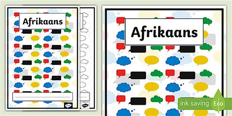 Afrikaans Book Cover Teacher Made Twinkl