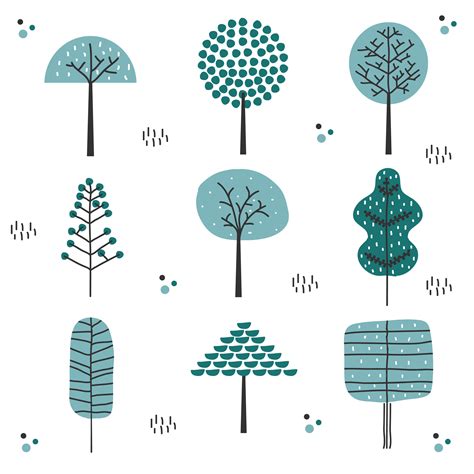 Hand Drawn Tree Set Vector 360071 Vector Art at Vecteezy