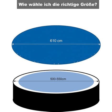 WOLTU Poolabdeckung Ø 305 cm für Rund Pools Ø 244 270 cm Poolplane aus