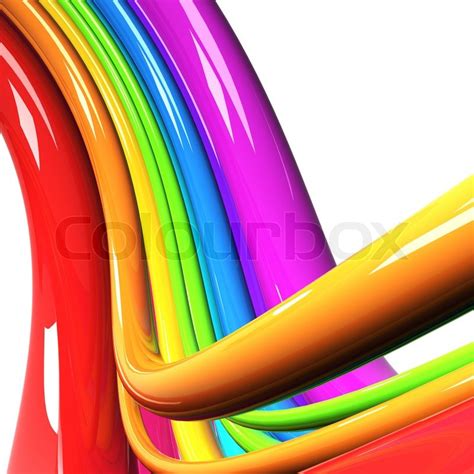 Rainbow Colored Cables Over White Stock Image Colourbox