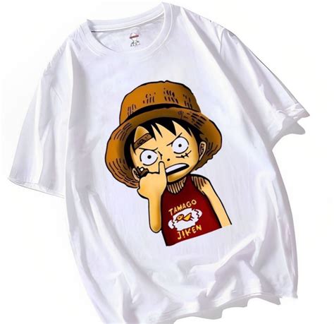 Camisa Anime Luffy One Piece Manga Japan Branca Elo