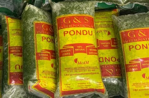 Pondu Cassava Leaves Gluten Free Matamba Saka Saka 1 5kg Gands Import Export