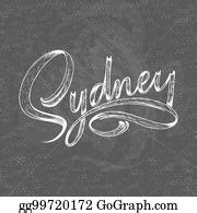 Sydney Modern City Hand Written Brush Lettering Clip Art Royalty