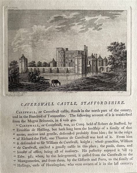 Caverswall Castle, Staffordshire Original Antique Vintage Engraving ...