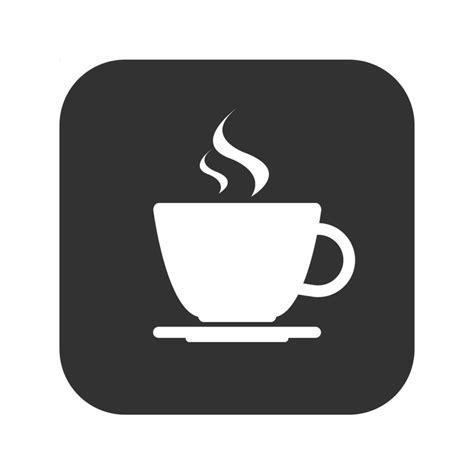 Simple Modern White Cup Of Coffee Vector Icon On Grey Background