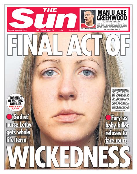 Newspaper Headlines Lucy Letbys Final Act Of Wickedness Bbc News